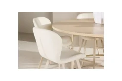 Venture Home Spisegruppe Copenhagen Rund 140 cm Hvit/Beige med 6 Lilja-stoler