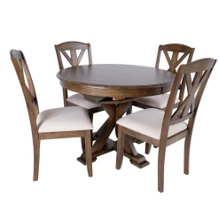Spisegrupper-Spisegruppe HOME4YOU James bord og 6 stoler Brun
