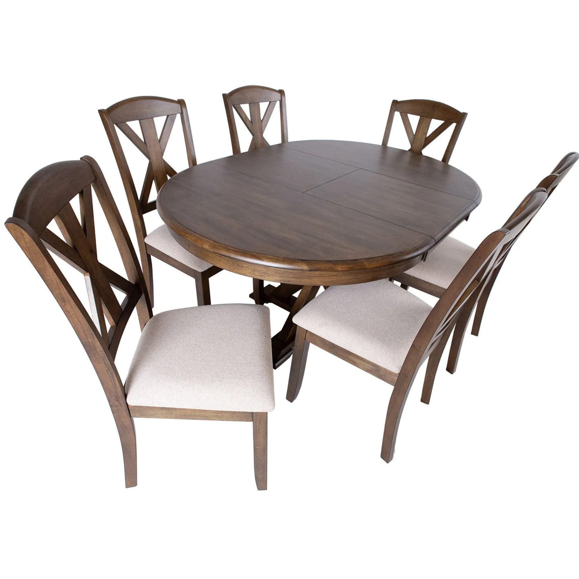 Spisegrupper-Spisegruppe HOME4YOU James bord og 6 stoler Brun