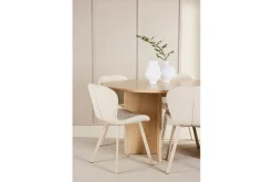 Venture Home Spisegrupper-Spisegruppe Strada Rund 120/170 cm Hvit med Lilja Stoler 6 stk Whitewash