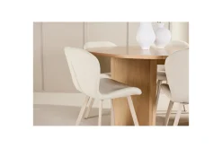 Venture Home Spisegrupper-Spisegruppe Strada Rund 120/170 cm Hvit med Lilja Stoler 6 stk Whitewash