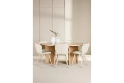 Venture Home Spisegrupper-Spisegruppe Strada Rund 120/170 cm Hvit med Lilja Stoler 6 stk Whitewash