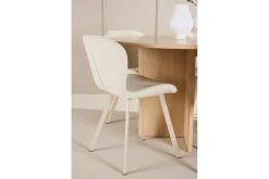 Venture Home Spisegrupper-Spisegruppe Strada Rund 120/170 cm Hvit med Lilja Stoler 6 stk Whitewash