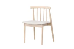 Spisestoler & Kjøkkenstoler-Spisestol uten armlener Peach Flora spisestol - -ben / Beige stoff Hvitvasket Whitewash