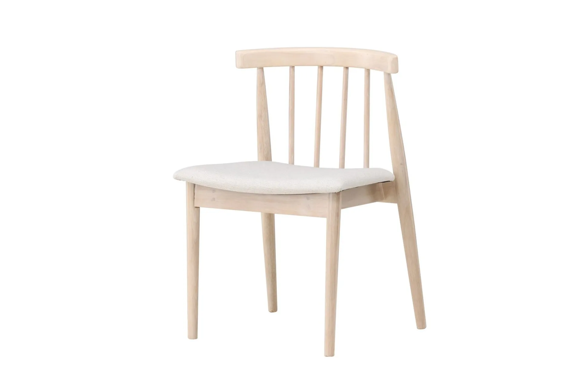 Spisestoler & Kjøkkenstoler-Spisestol uten armlener Peach Flora spisestol - -ben / Beige stoff Hvitvasket Whitewash