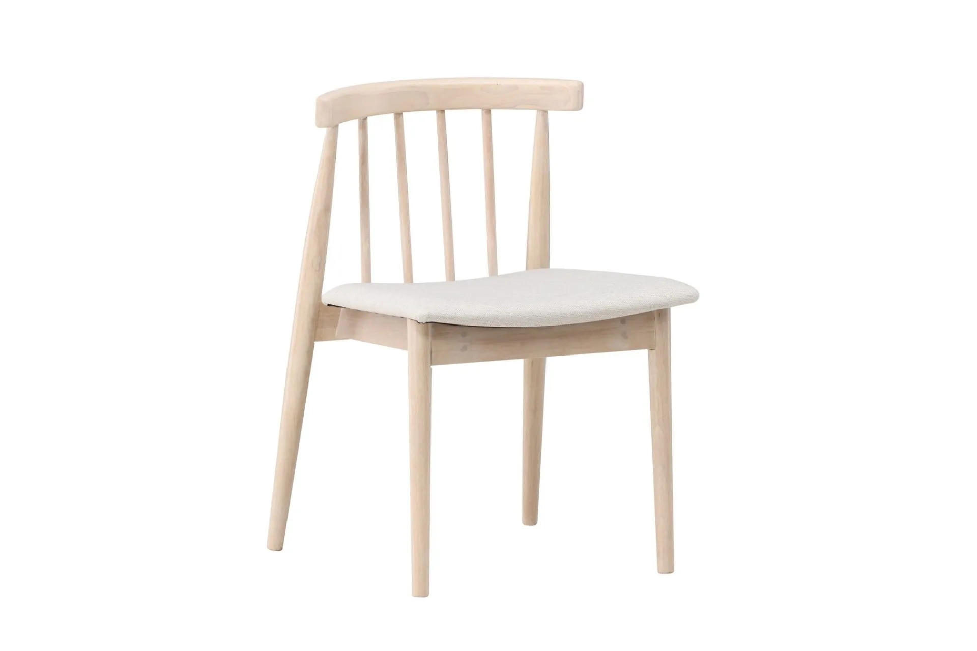 Spisestoler & Kjøkkenstoler-Spisestol uten armlener Peach Flora spisestol - -ben / Beige stoff Hvitvasket Whitewash