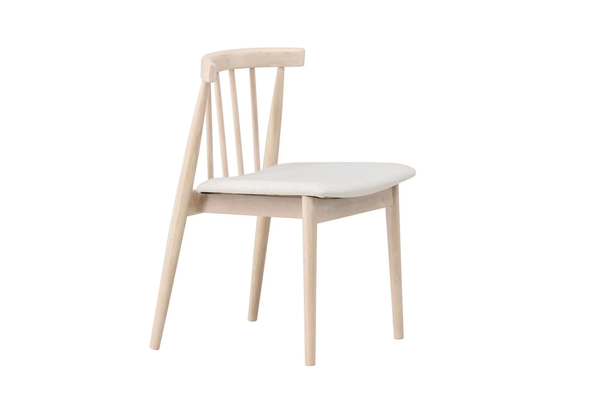 Spisestoler & Kjøkkenstoler-Spisestol uten armlener Peach Flora spisestol - -ben / Beige stoff Hvitvasket Whitewash