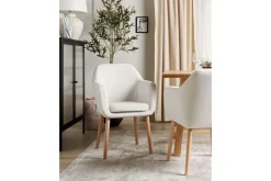 Karmstoler-Spisestol Yorkville ll Hvit,Brun