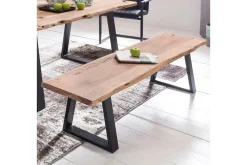 Wohnling Spisestuebenk Heltre tre kant med metallben landstil Uten ryggstøtte, 160 cm