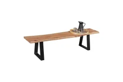 Wohnling Spisestuebenk Heltre tre kant med metallben landstil Uten ryggstøtte, 160 cm