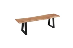 Wohnling Spisestuebenk Heltre tre kant med metallben landstil Uten ryggstøtte, 160 cm