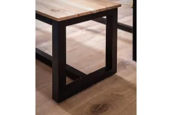 Wohnling Spisestuebenk massivt tre industriell loft stil med metallbein 120 cm
