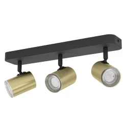 Spotlights & Downlights-Spotlight Consuma med 3 Lys Svart,Børstet Messing
