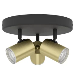 Spotlights & Downlights-Spotlight Consuma Rund med 3 Lamper Svart,Børstet Messing