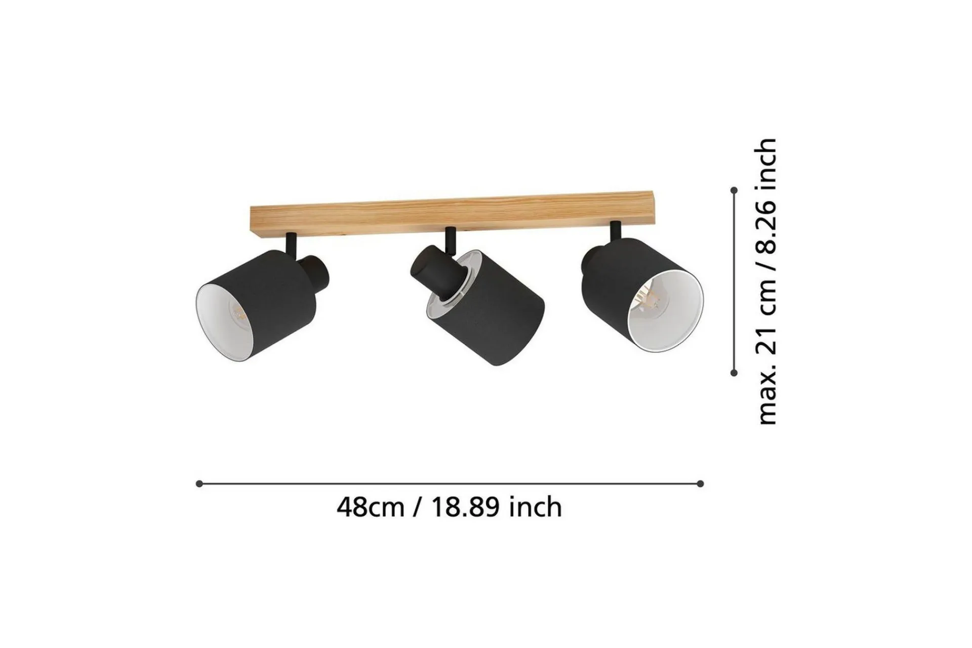 Eglo Spotlights & Downlights-Spotlight Batallas med 3 Lamper Svart,Brun
