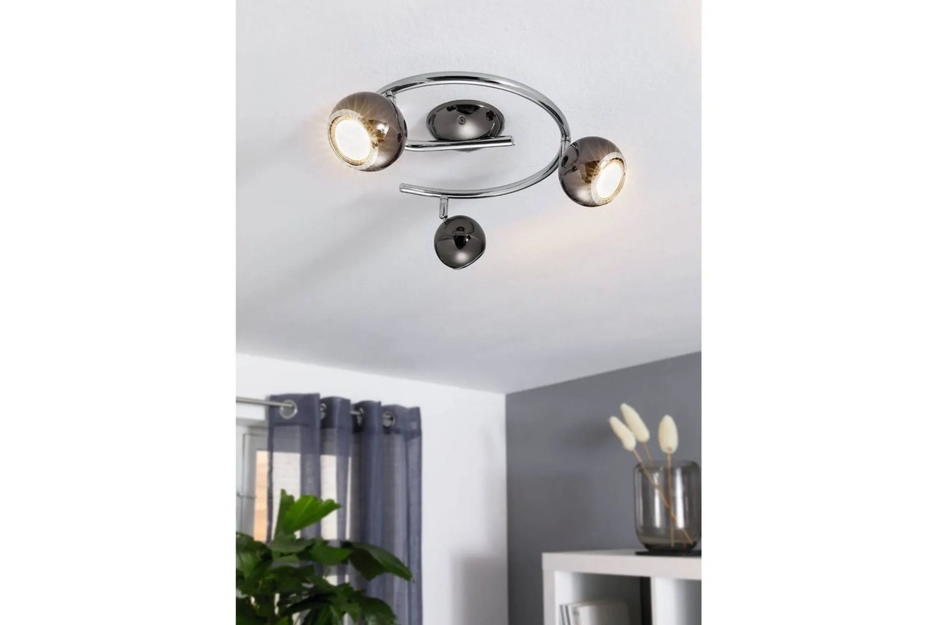 Eglo Led-Belysning|Spotlights & Downlights-Spotlight Bimeda med 3 Lamper Nikkel-Nero, Krom Grey,Krom