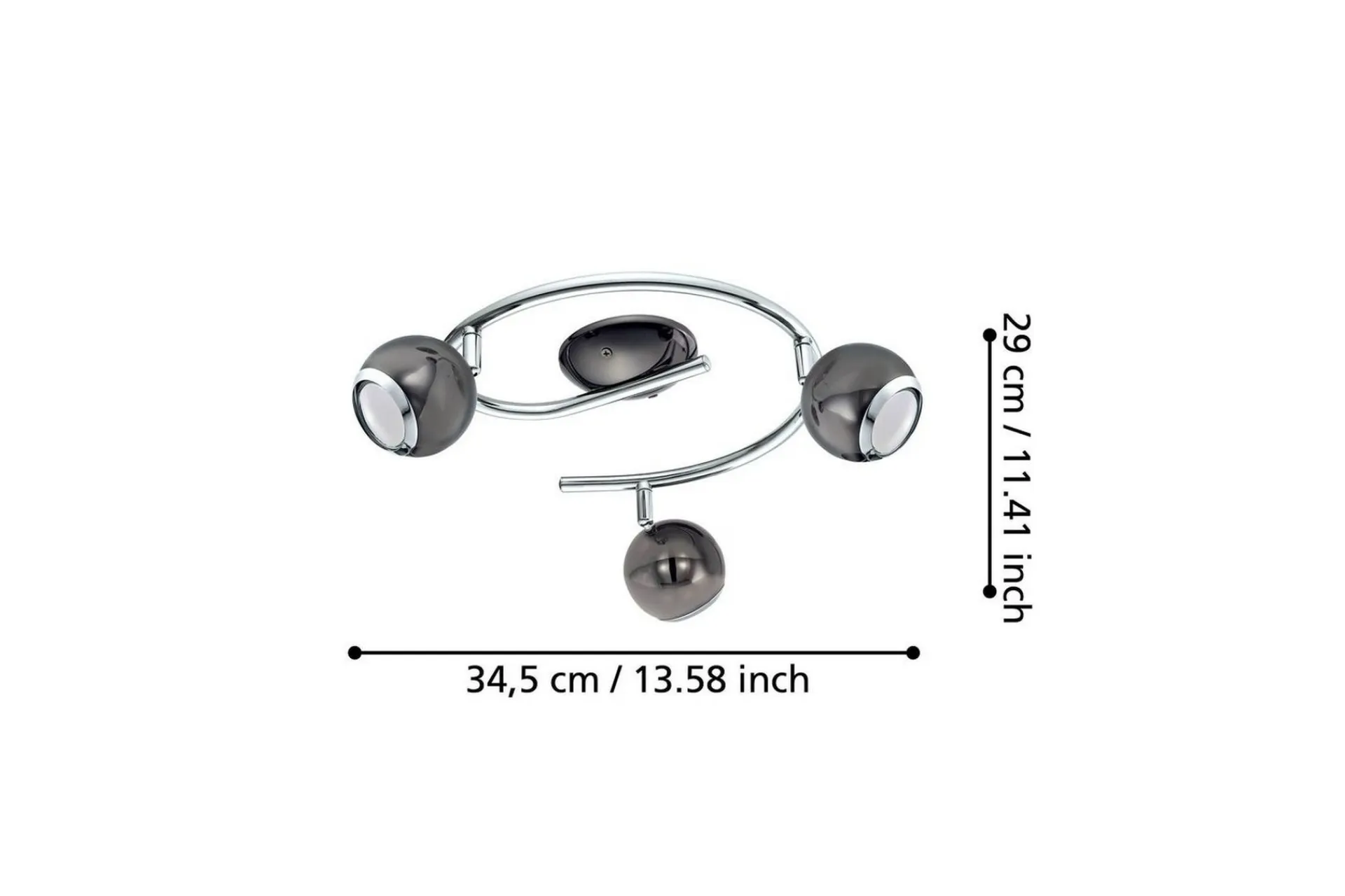 Eglo Led-Belysning|Spotlights & Downlights-Spotlight Bimeda med 3 Lamper Nikkel-Nero, Krom Grey,Krom