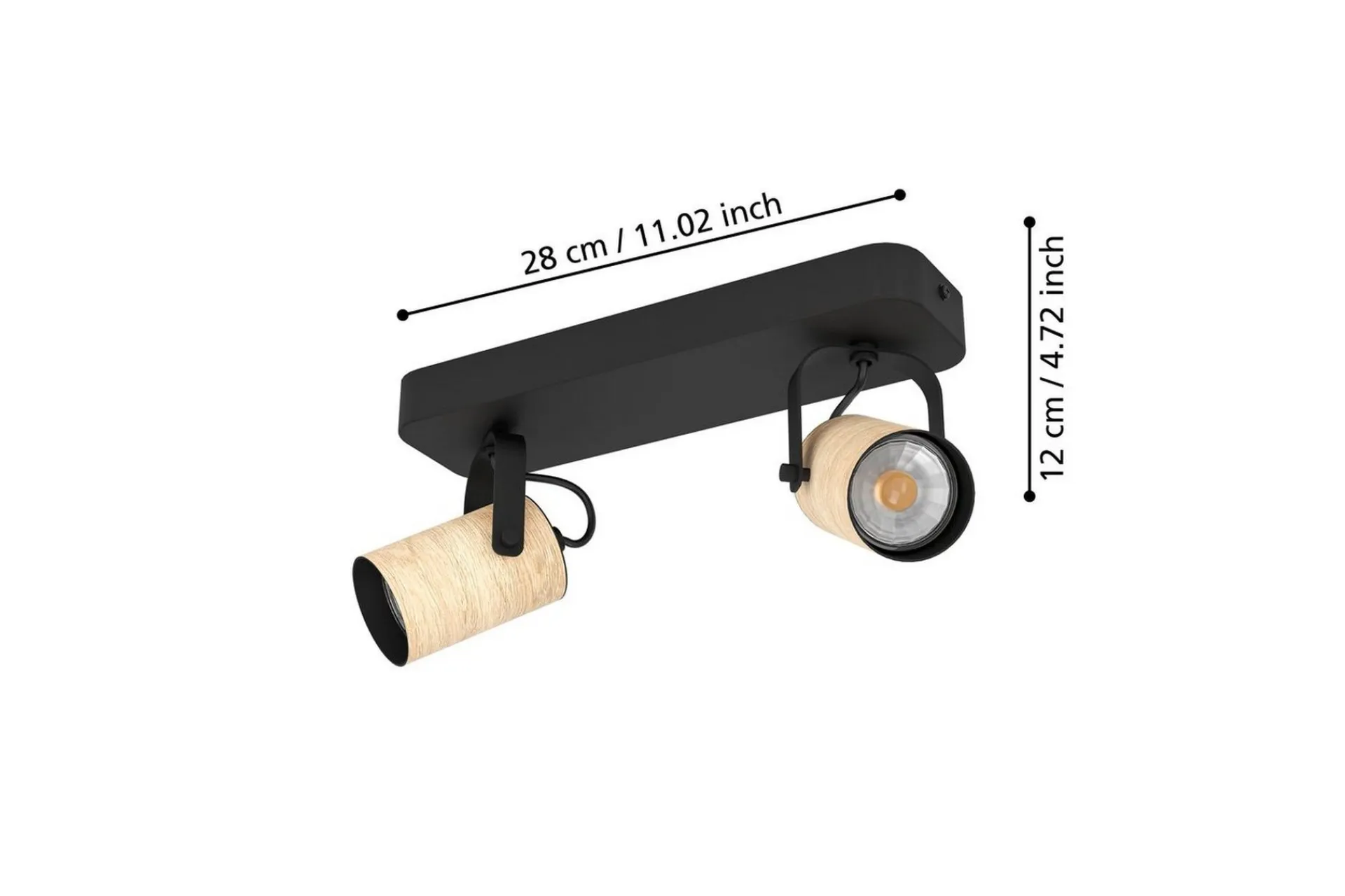 Eglo Led-Belysning|Spotlights & Downlights-Spotlight Cayuca med 2 lamper Svart,Brun