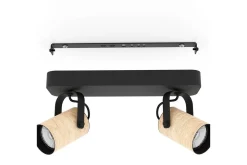 Eglo Led-Belysning|Spotlights & Downlights-Spotlight Cayuca med 2 lamper Svart,Brun