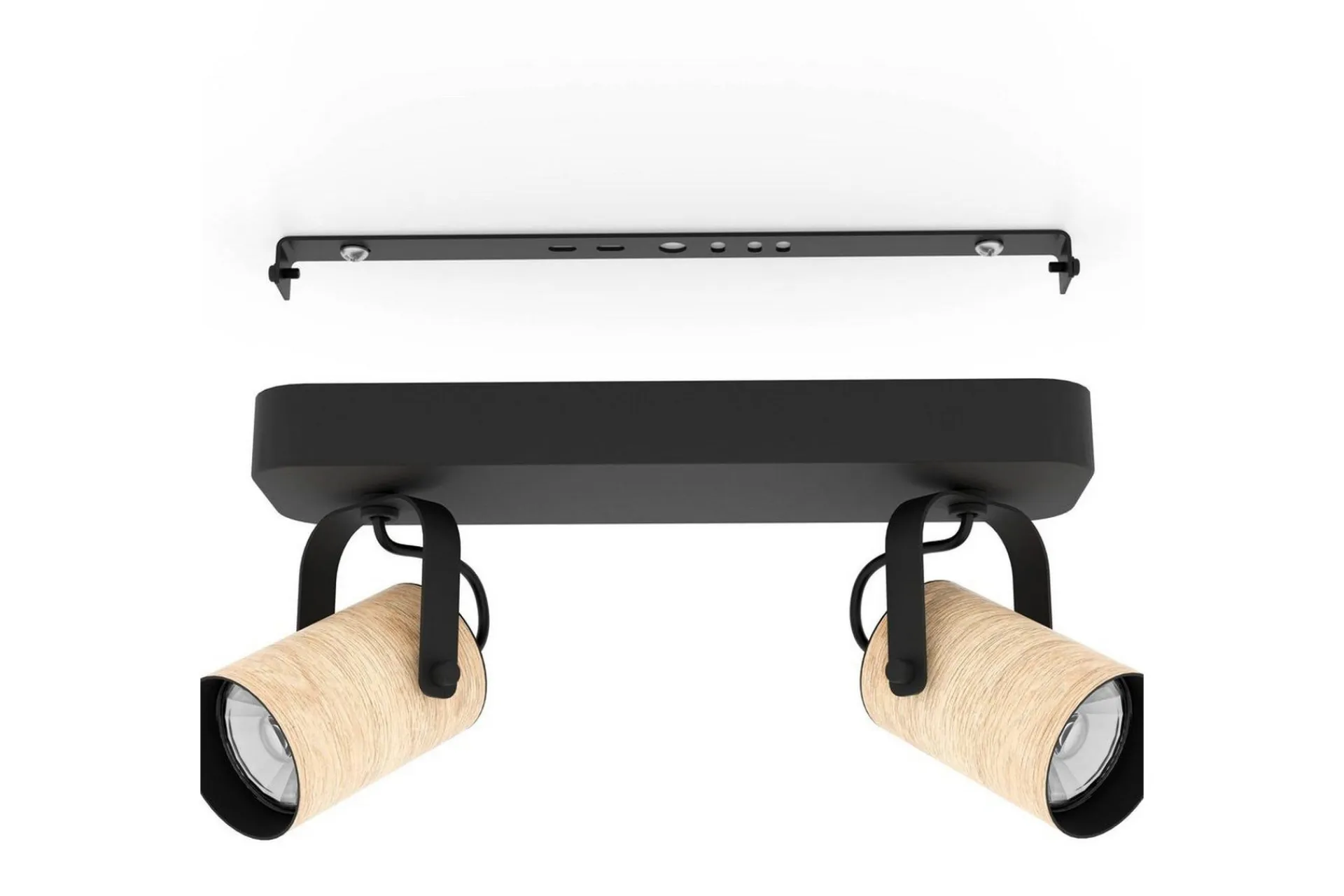 Eglo Led-Belysning|Spotlights & Downlights-Spotlight Cayuca med 2 lamper Svart,Brun