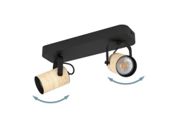 Eglo Led-Belysning|Spotlights & Downlights-Spotlight Cayuca med 2 lamper Svart,Brun