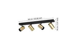 Eglo Spotlights & Downlights-Spotlight Cumaribo Svart/Messing 4 Lamper Svart,Messing