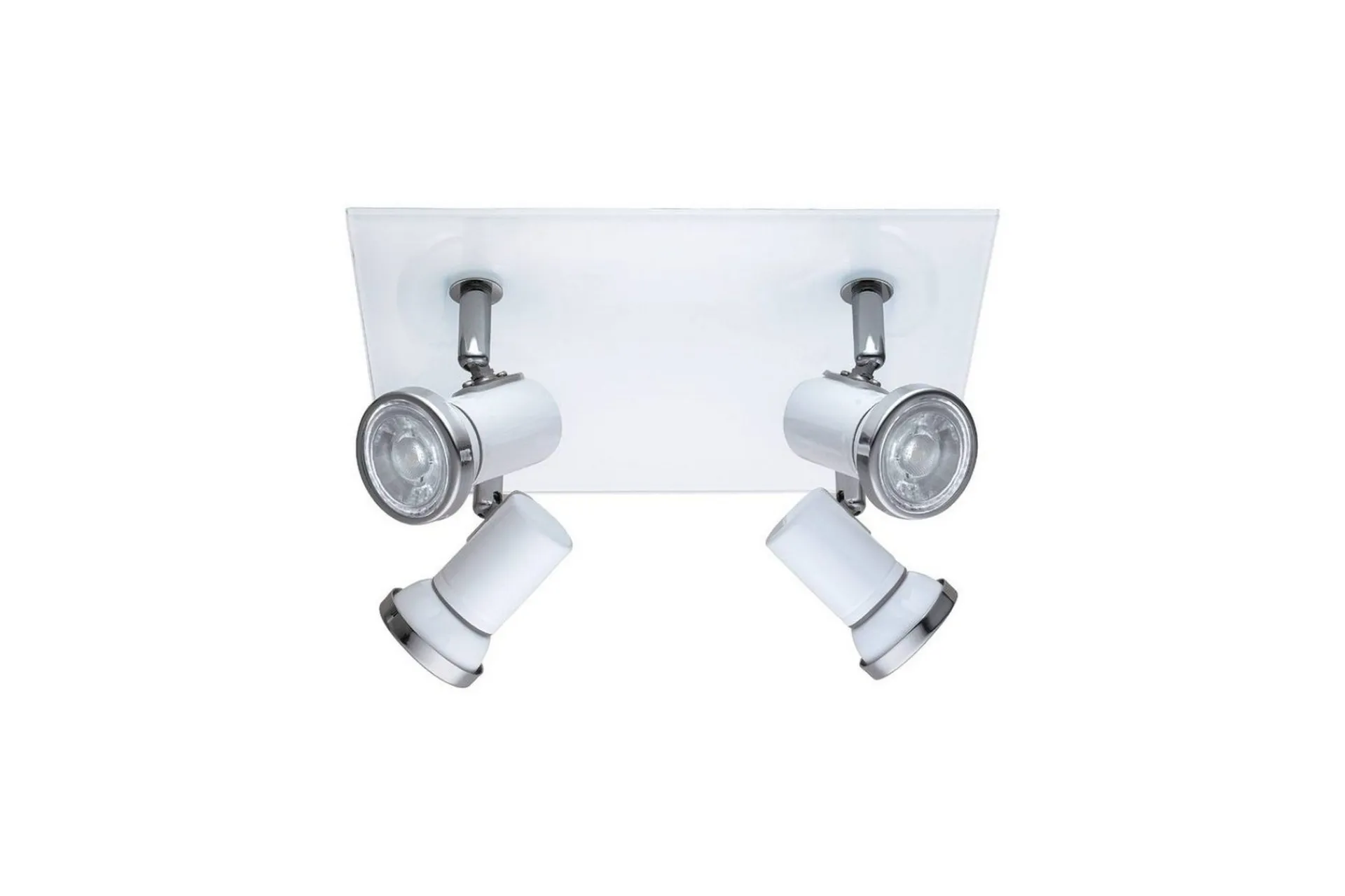 Eglo Baderomslampe Tak-Spotlight Tamara 1 Kvadrat Hvit, Krom Hvit,Krom