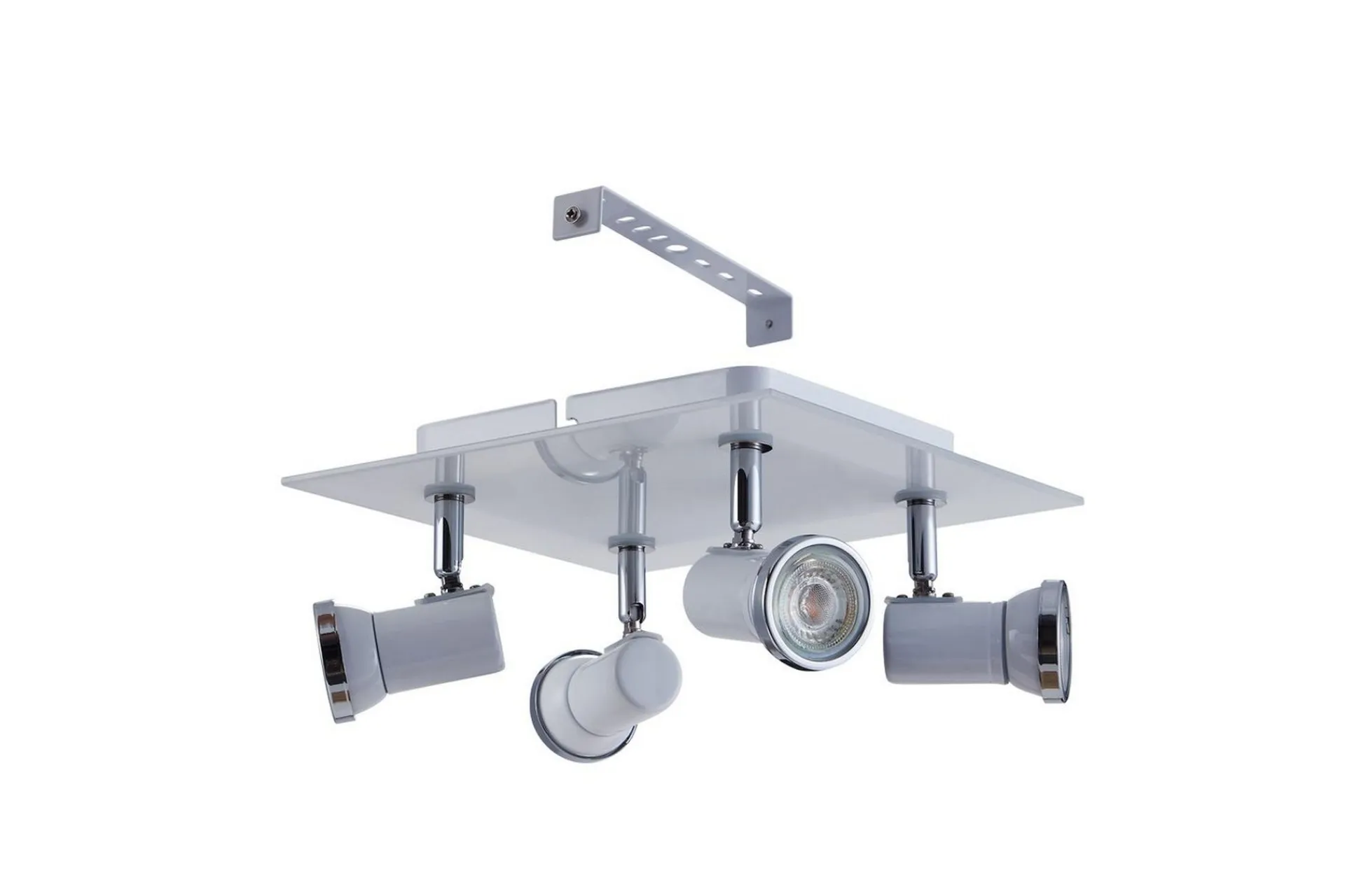 Eglo Baderomslampe Tak-Spotlight Tamara 1 Kvadrat Hvit, Krom Hvit,Krom