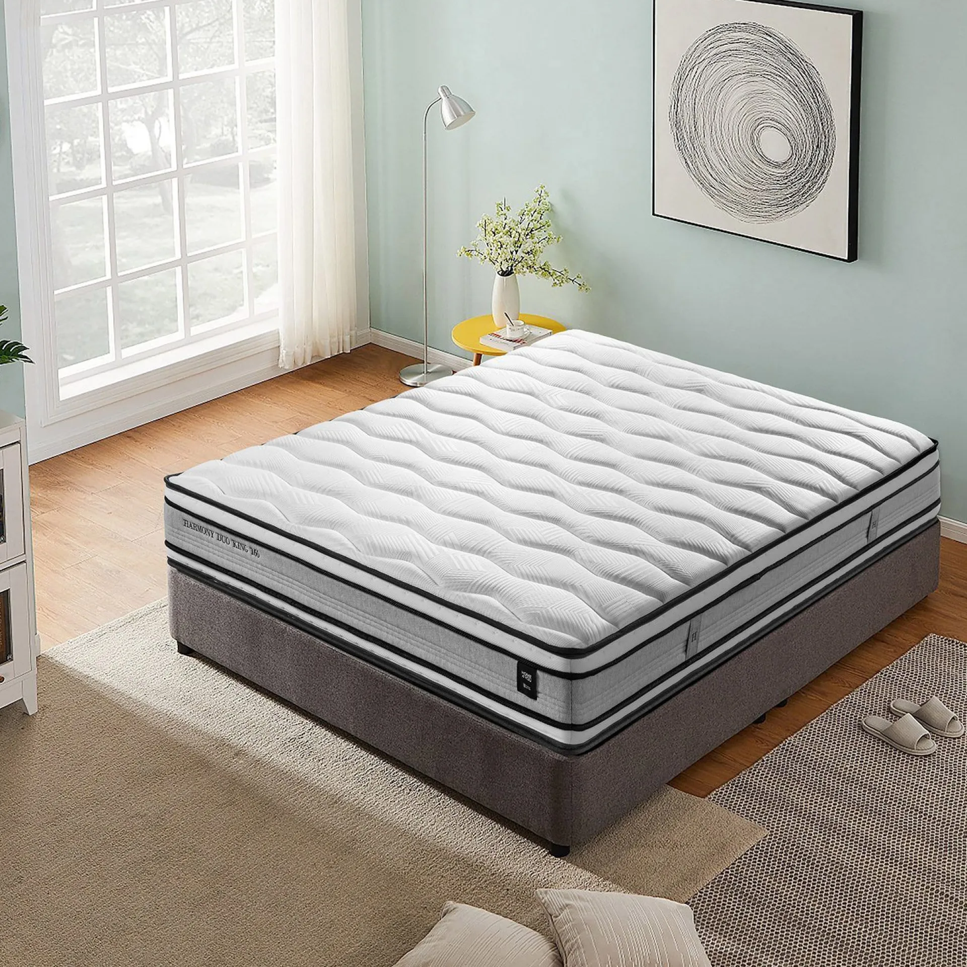 Springmadrass HOME4YOU Harmony Duo King vendbar 180x200x30 cm