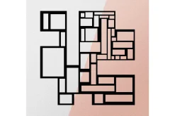Skilt-Squares Metal Decor Veggdekor Svart