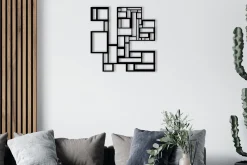Skilt-Squares Metal Decor Veggdekor Svart