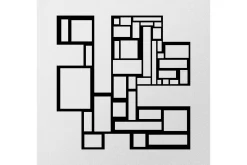 Skilt-Squares Metal Decor Veggdekor Svart