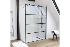 Baderom-Sörby Dusjvegg 140x195 cm Svart