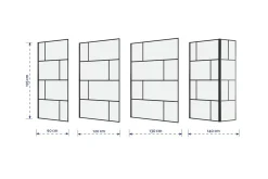 Baderom-Sörby Dusjvegg 90x195 cm Svart