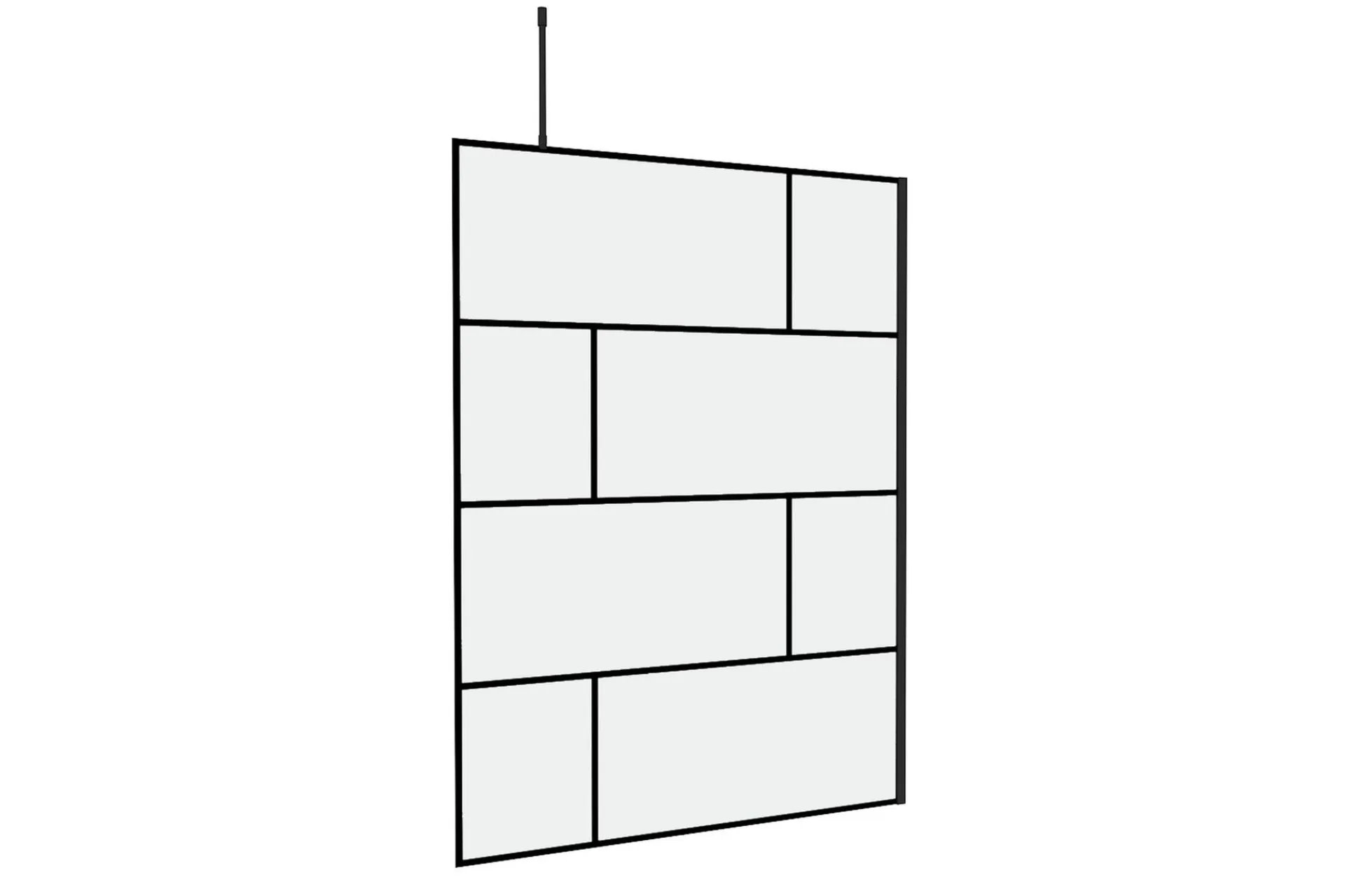 Baderom-Sörby Dusjvegg 140x195 cm Svart