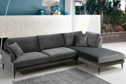 Sofa Med Sjeselong-Stacker Hjørnesofa med Divan Høyre Svart