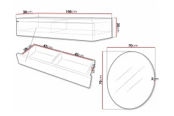Staffin Sminkespeil 100x38 cm