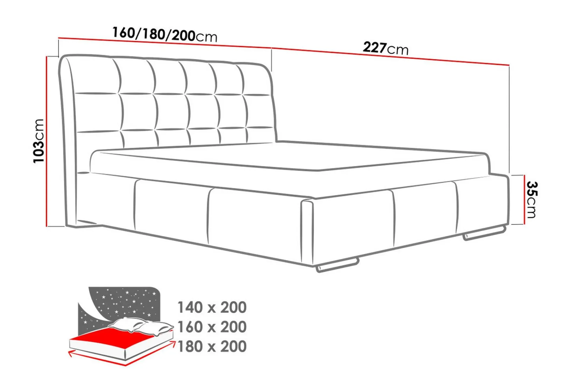Bedly Sengeramme & Sengestamme-Stavanger Seng med Oppbevaring 160x200 Haze 11