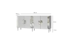 Sideboard & Skjenker-Stedum Konsollbord 180 cm Hvit,Sølv