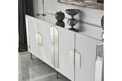 Sideboard & Skjenker-Stedum Konsollbord 180 cm Hvit,Sølv