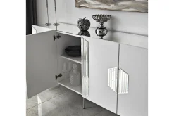 Sideboard & Skjenker-Stedum Konsollbord 180 cm Hvit,Sølv