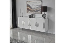Sideboard & Skjenker-Stedum Konsollbord 180 cm Hvit,Sølv