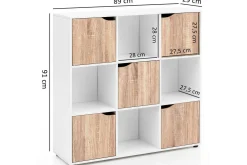 Wohnling Sideboard & Skjenker-Stående hylle Massa Melaminbelagt Sponplate med Oppbevaringsplass 5 Dører Moderne Hvit