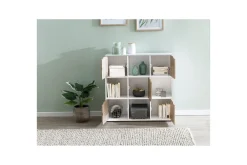 Wohnling Sideboard & Skjenker-Stående hylle Massa Melaminbelagt Sponplate med Oppbevaringsplass 5 Dører Moderne Hvit