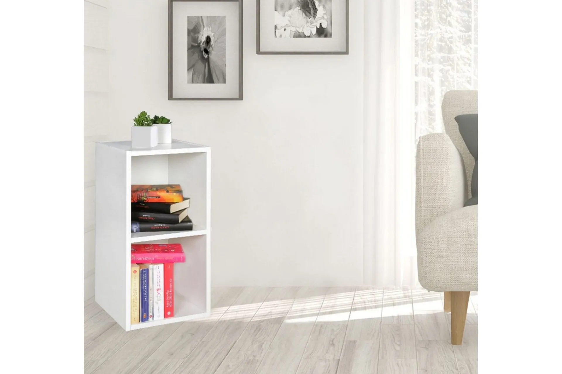 Wohnling Stående hylle melaminbelagt sponplate med lagringsplass, moderne stil