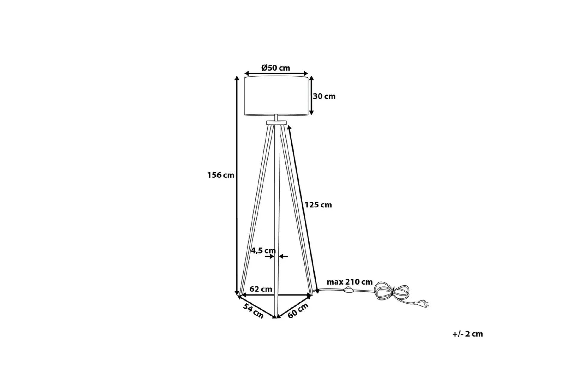 Stuelampe|Soveromslampe-Stiletto Gulvlampe 156 cm Hvit