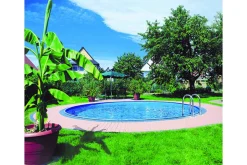 Planet Pool Stålveggbasseng Premium Rund 3,5x1,5m Innebygd L:Carrara 0.