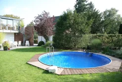 Planet Pool Stålveggbasseng Premium Rund 3,5x1,5m Innebygd L:Carrara 0.