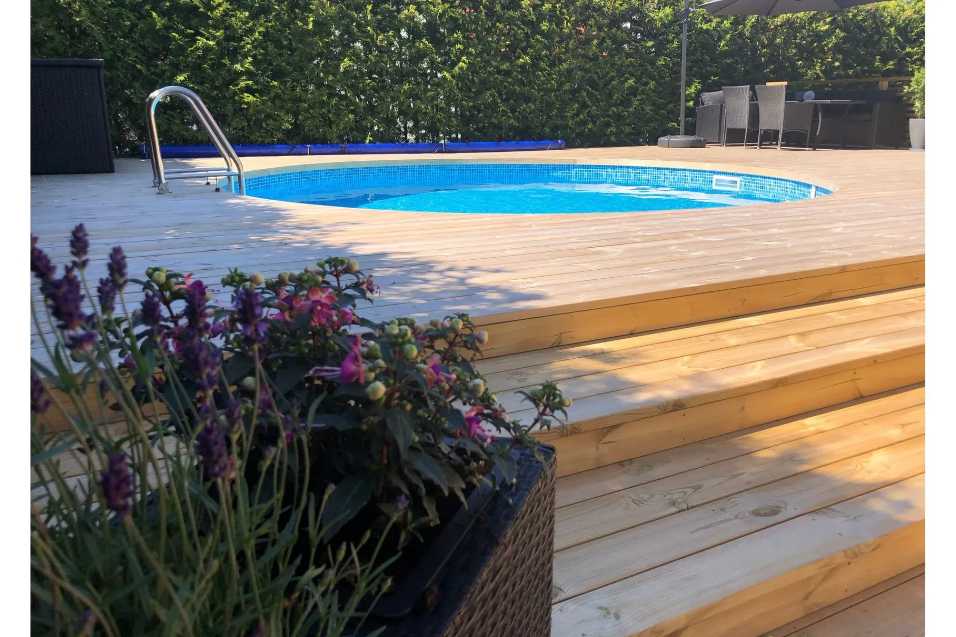 Planet Pool Stålveggsbasseng Premium Rund 5,0x1,5m Innebygd L: 0.6 Bl