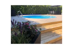 Planet Pool Basseng-Stålveggspool Premium Rund Ø 3,5 m, Persia Blå, 1,2 m Hvit